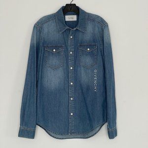 GIVENCHY $1100 Genuine Men's Denim Shirt - Small